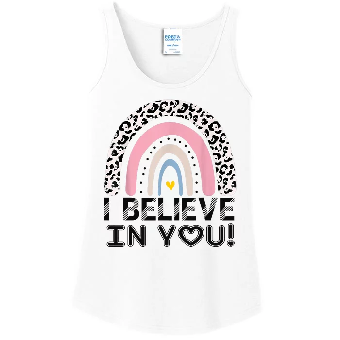 I Believe In You Cheetah Rainbow Cute Gift Ladies Essential Tank