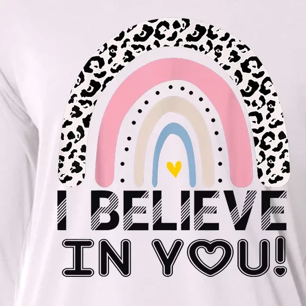 I Believe In You Cheetah Rainbow Cute Gift Cooling Performance Long Sleeve Crew