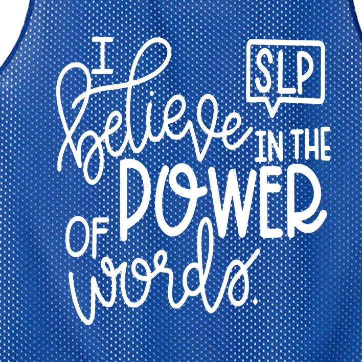 I Believe In The Power Of Words Cute Speech Therapist Gift Mesh Reversible Basketball Jersey Tank