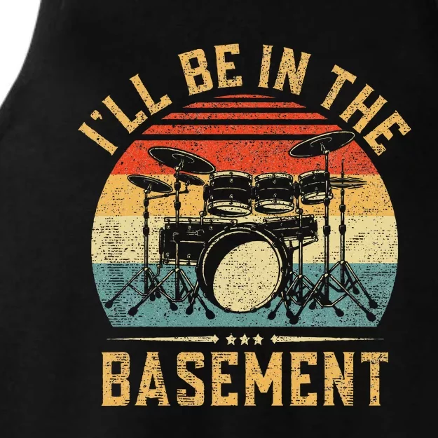 I'll Be In The Basement Drumming for Funny Drummer Ladies Tri-Blend Wicking Tank