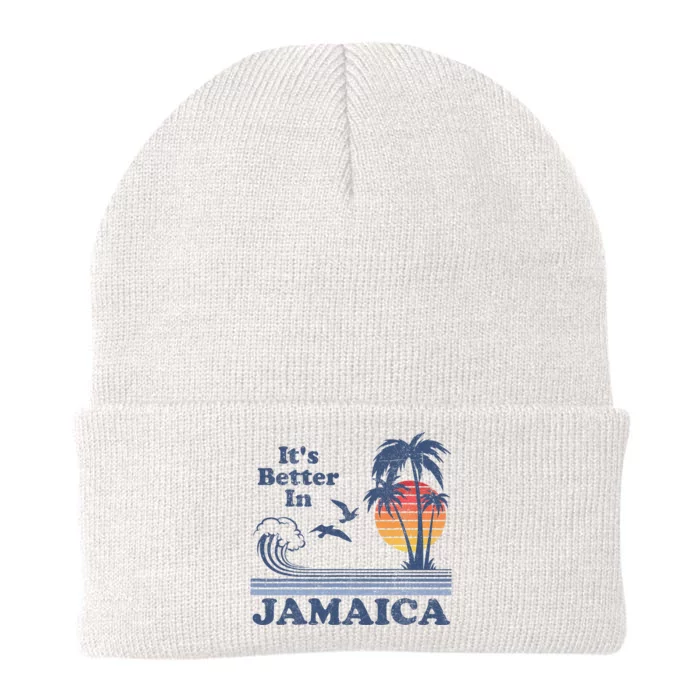 It's Better In Jamaica Jamaican Beach Retro Vintage 80's 70s Knit Cap Winter Beanie