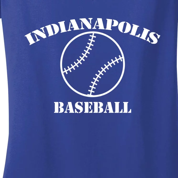 Indianapolis Baseball Indiana Cute Gift Women's V-Neck T-Shirt