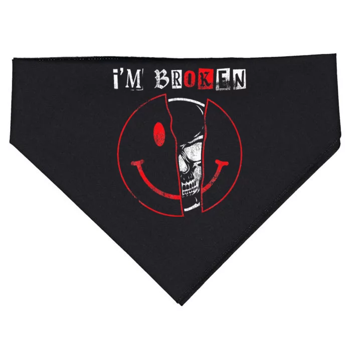 IM Broken Invisible Illness IM OK Broken USA-Made Doggie Bandana