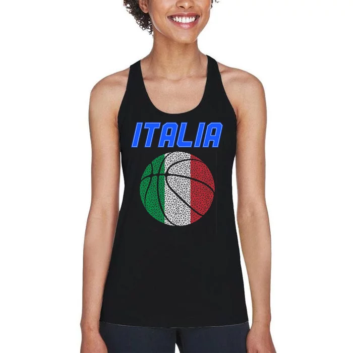 Italy Basketball Jersey Flag Italia Women's Racerback Tank