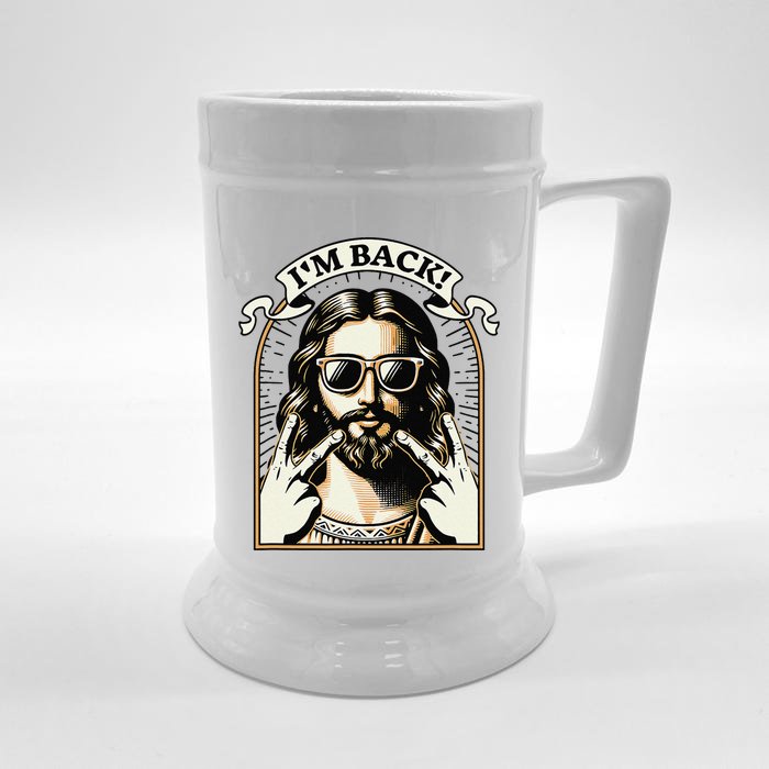 IM Back Jesus Christ Funny Easter Day Christian Front & Back Beer Stein