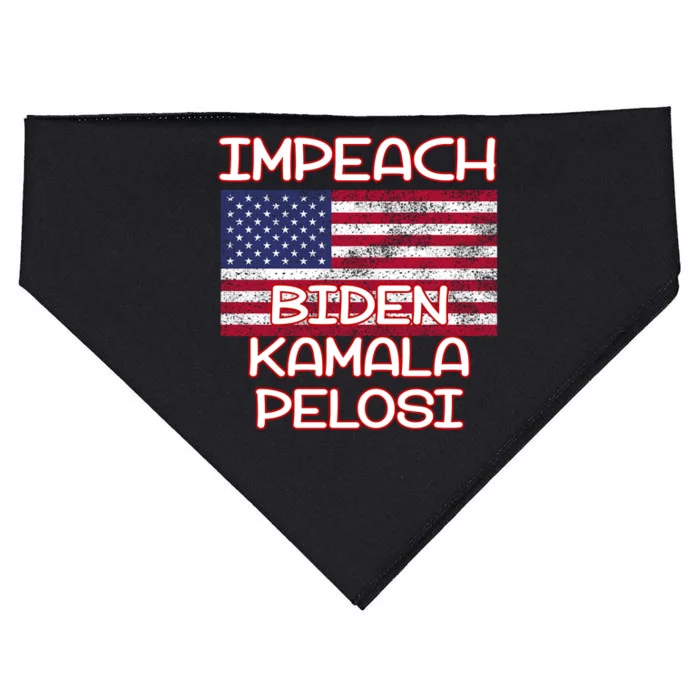 Impeach Biden Kamala Pelosi USA-Made Doggie Bandana