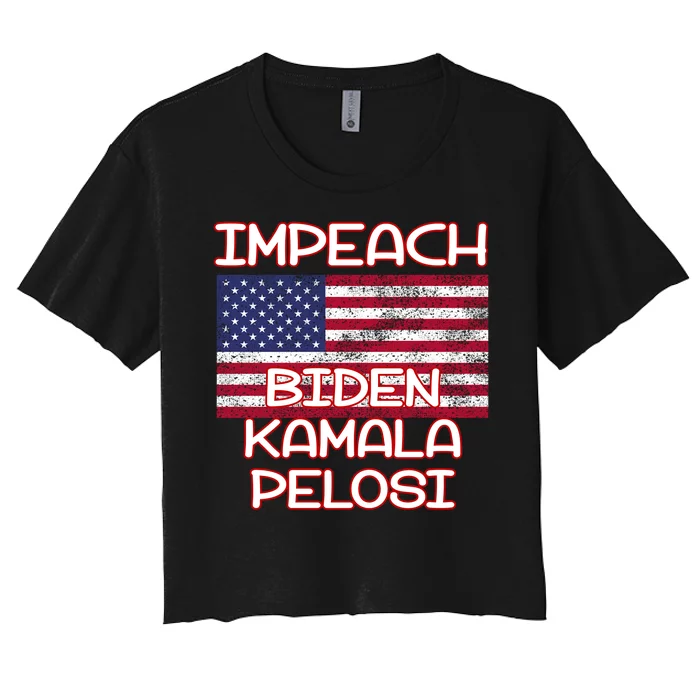 Impeach Biden Kamala Pelosi Women's Crop Top Tee