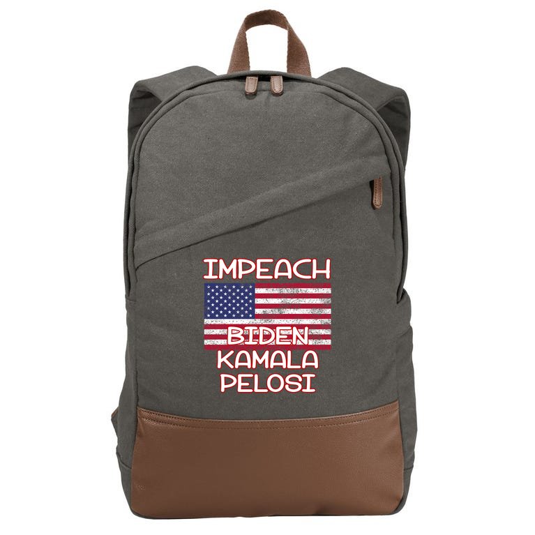 Impeach Biden Kamala Pelosi Cotton Canvas Backpack