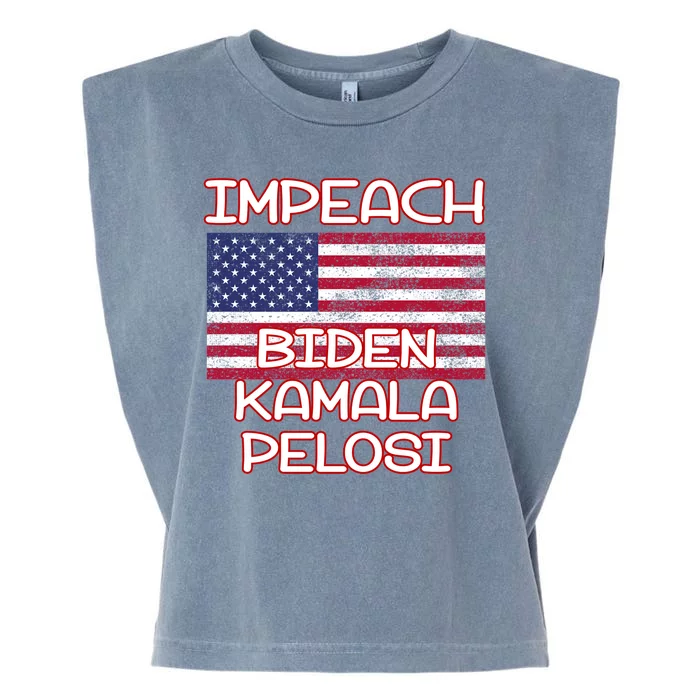 Impeach Biden Kamala Pelosi Garment-Dyed Women's Muscle Tee