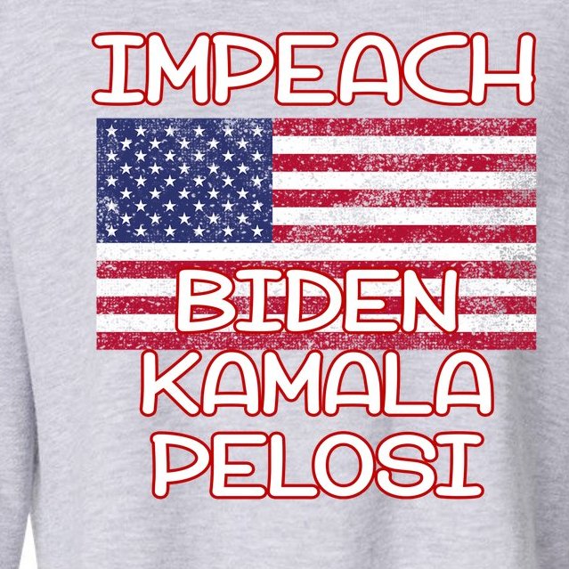 Impeach Biden Kamala Pelosi Cropped Pullover Crew