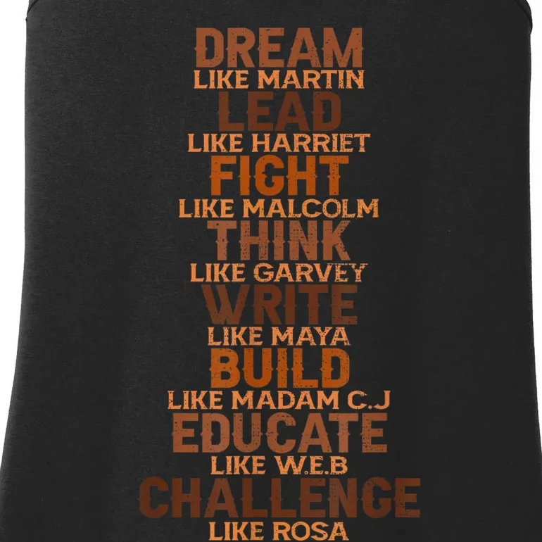 Inspiring Black Leader Black History Month Dream Like Martin Ladies Essential Tank