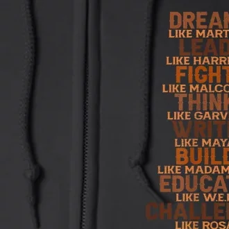 Inspiring Black Leader Black History Month Dream Like Martin Full Zip Hoodie