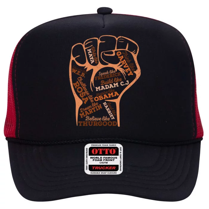 Inspiring Black Leaders Black History Month Juneteenth Funny Gift High Crown Mesh Trucker Hat