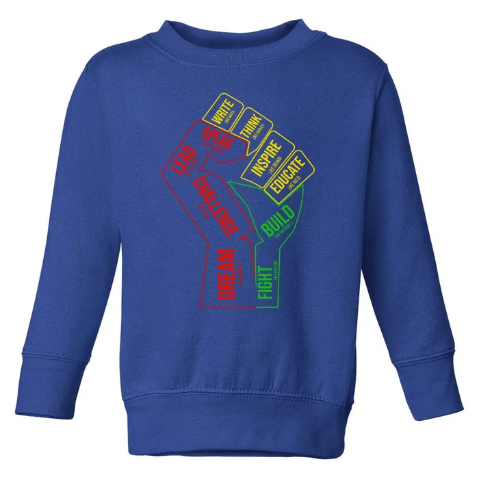 Inspiring Black Leaders Fist Black History African American Gift Toddler Sweatshirt