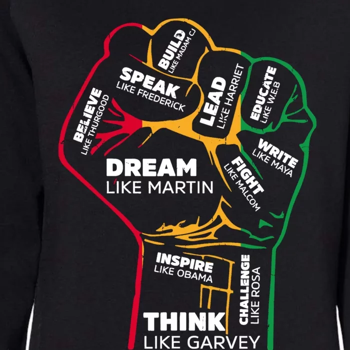 Inspiring Black Leaders Power Fist Hand Black History Month Funny Gift Womens California Wash Sweatshirt