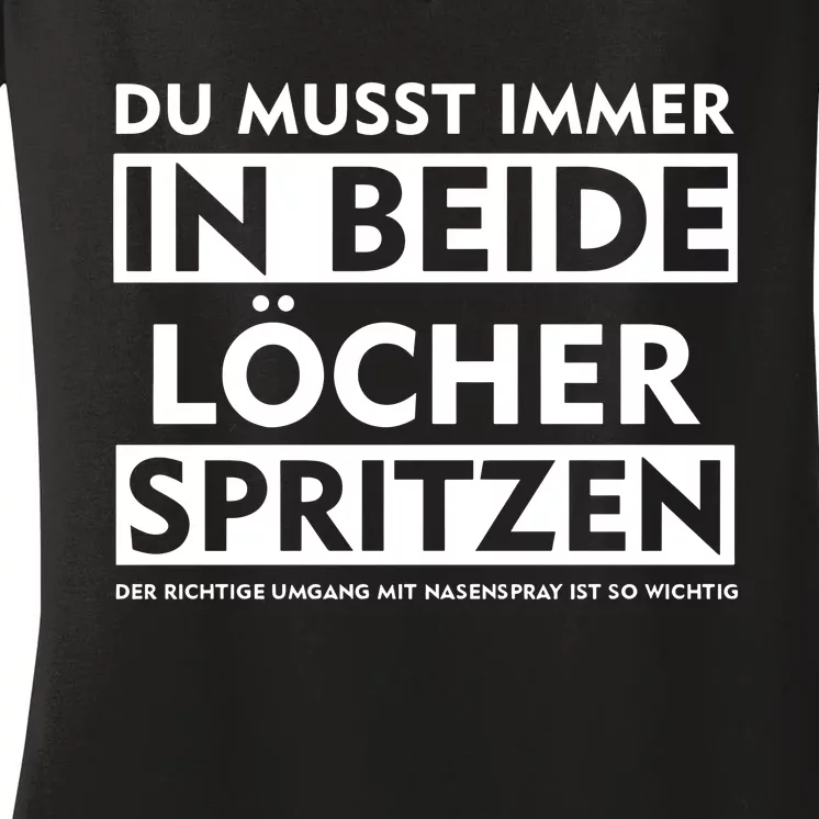 In Beide LöCher Spritzen Handwerker Geschenk Party Spruch Lustiges Women's V-Neck T-Shirt