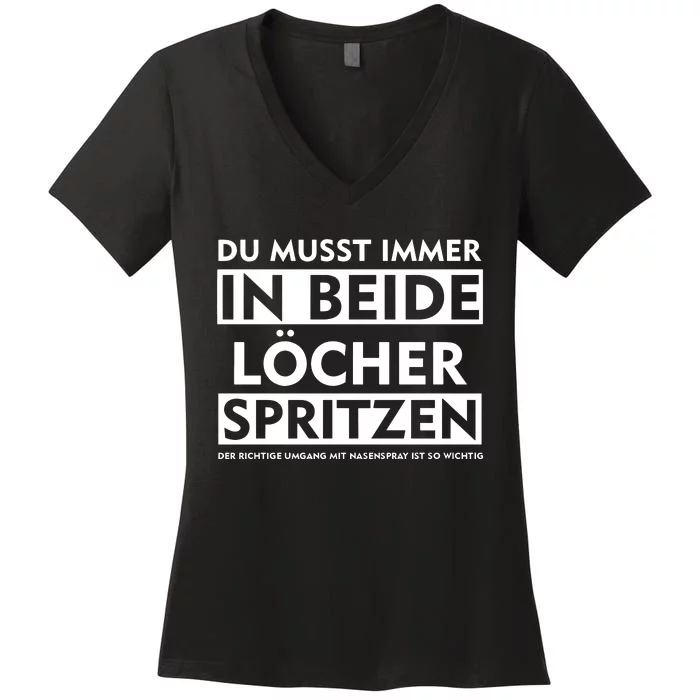 In Beide LöCher Spritzen Handwerker Geschenk Party Spruch Lustiges Women's V-Neck T-Shirt