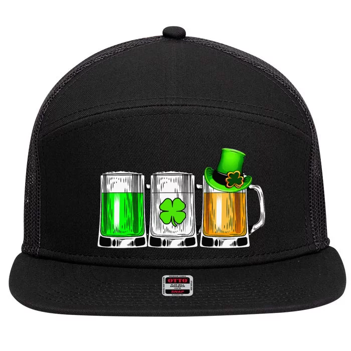 Irish Beer Love Ireland Flag St Patricks Day 7 Panel Mesh Trucker Snapback Hat