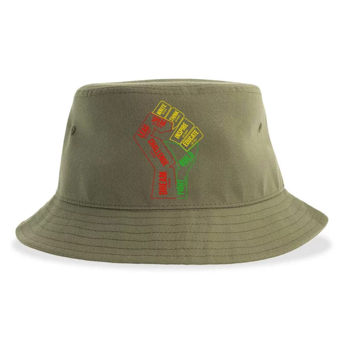 Inspiring Black Leaders Fist Black History African American Meaningful Gift Sustainable Bucket Hat