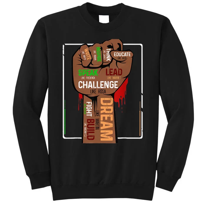 Inspiring Black Leaders Power Fist Hand BHM Sweatshirt