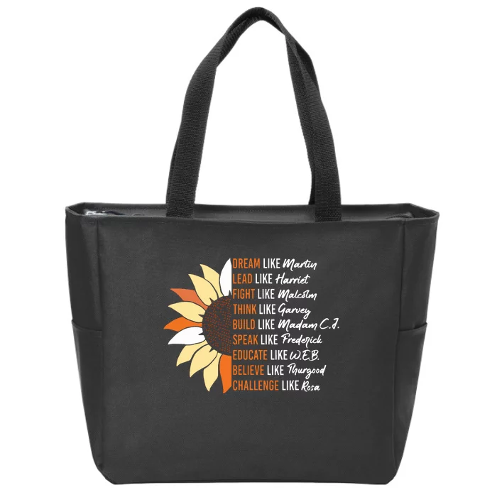 Inspiring Black Leader Black History Month Dream Like Martin Zip Tote Bag