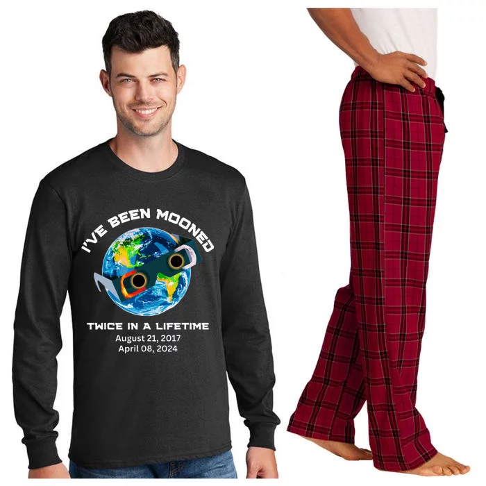 IVe Been Mooned Twice In A Lifetime Total Solar Eclipse Long Sleeve Pajama Set