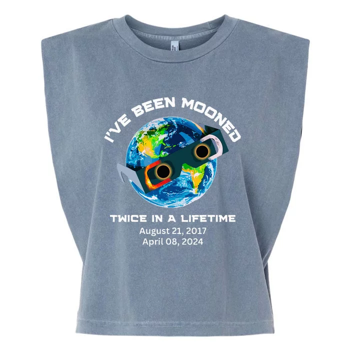 IVe Been Mooned Twice In A Lifetime Total Solar Eclipse Garment-Dyed Women's Muscle Tee