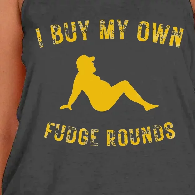 I Buy My Own Fudge Rounds Women's Knotted Racerback Tank