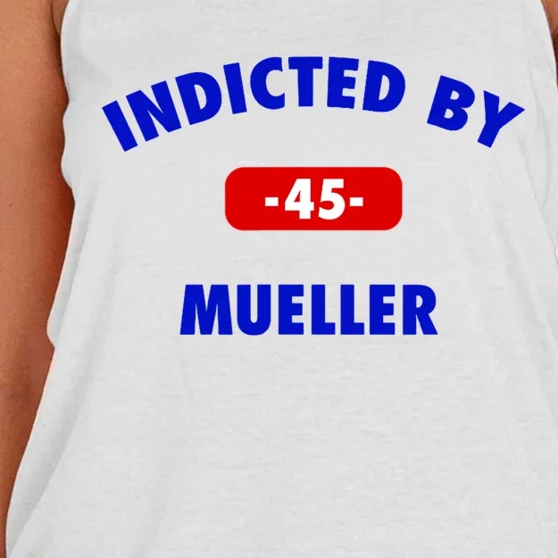 INDICTED BY MUELLER | 45th President Trump News Women's Knotted Racerback Tank