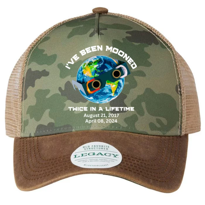 IVe Been Mooned Twice In A Lifetime Total Solar Eclipse Legacy Tie Dye Trucker Hat