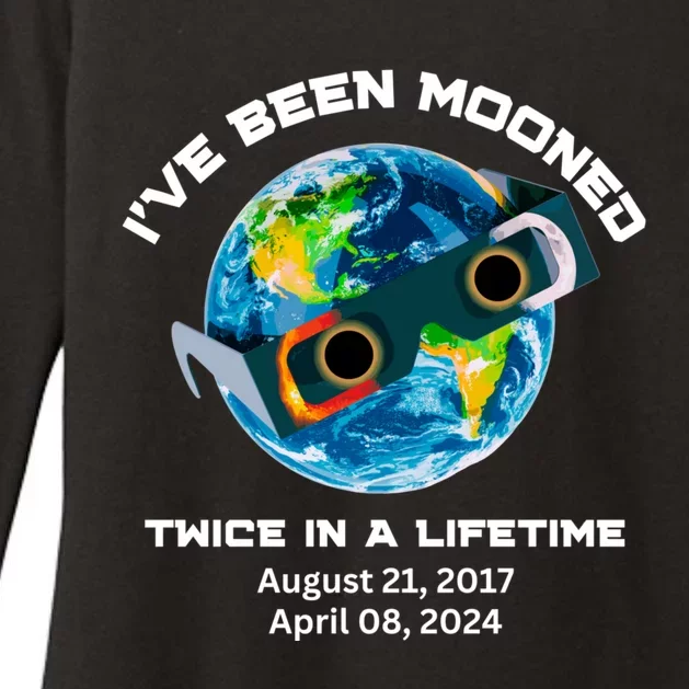 IVe Been Mooned Twice In A Lifetime Total Solar Eclipse Womens CVC Long Sleeve Shirt