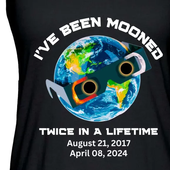 IVe Been Mooned Twice In A Lifetime Total Solar Eclipse Ladies Essential Flowy Tank