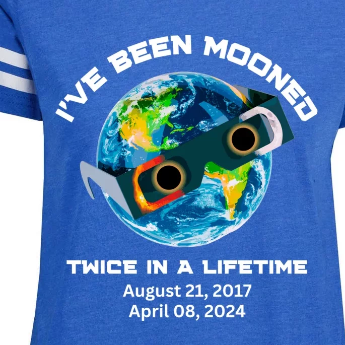 IVe Been Mooned Twice In A Lifetime Total Solar Eclipse Enza Ladies Jersey Football T-Shirt