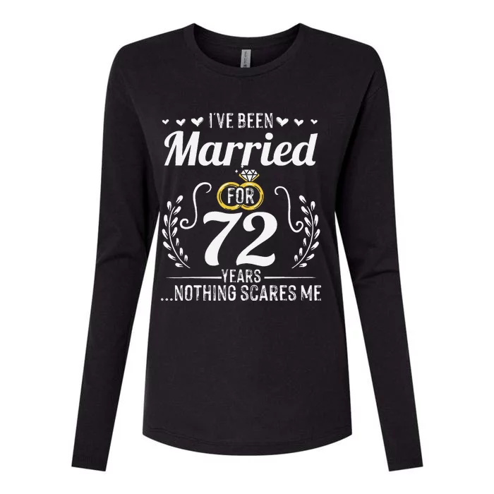 I've Been Married For 72 Years For Couples 72nd Anniversary Womens Cotton Relaxed Long Sleeve T-Shirt