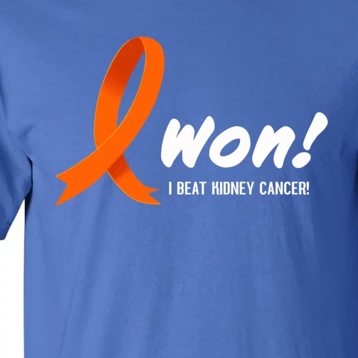 I Beat Ney Cancer Cute Gift I Won! White Ribbon For Survivors Gift Tall T-Shirt