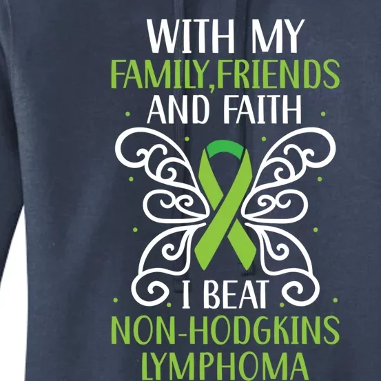 I Beat Noncute Gifthodgkin Lymphoma Survivor Cancer Warrior Great Gift Women's Pullover Hoodie