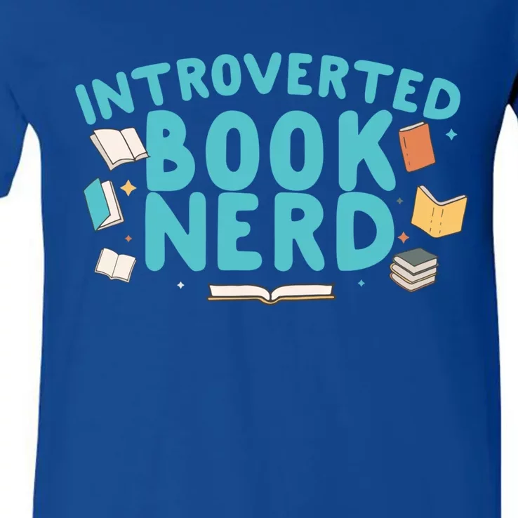 Introverted Book Nerd Gift V-Neck T-Shirt