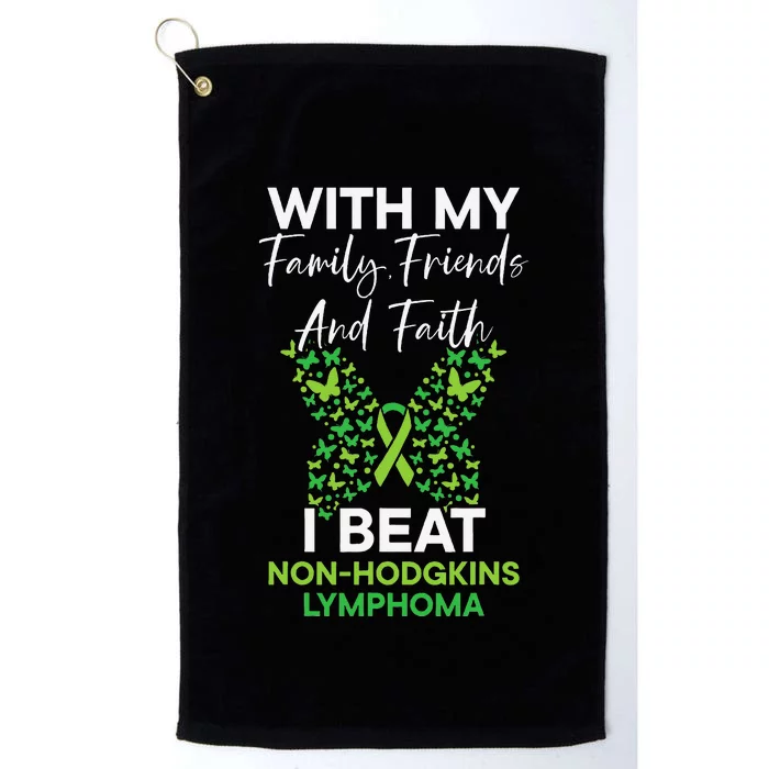 I Beat NonHodgkin Lymphoma Survivor Cancer Warrior Platinum Collection Golf Towel