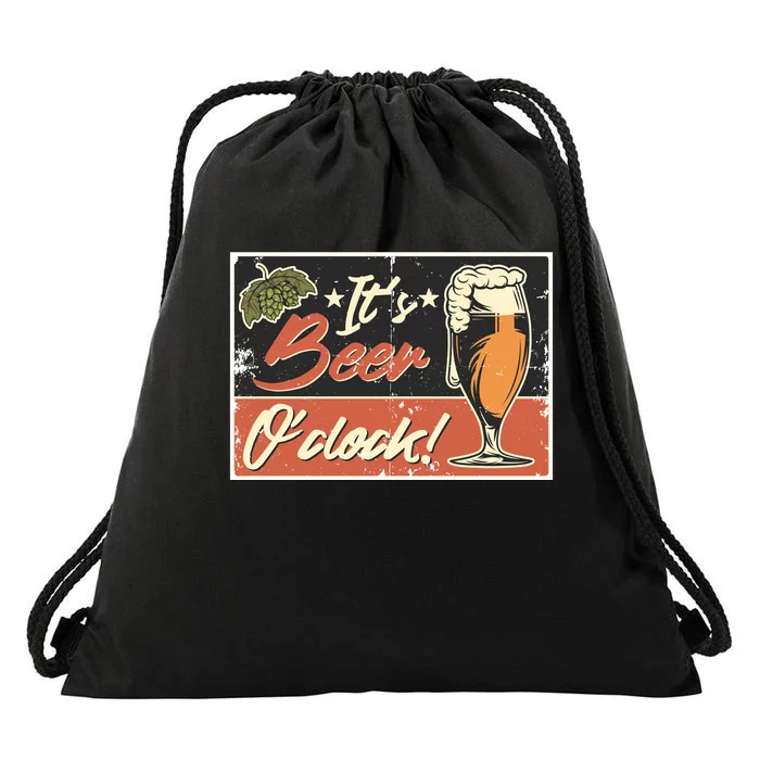 It's Beer O'clock Drawstring Bag