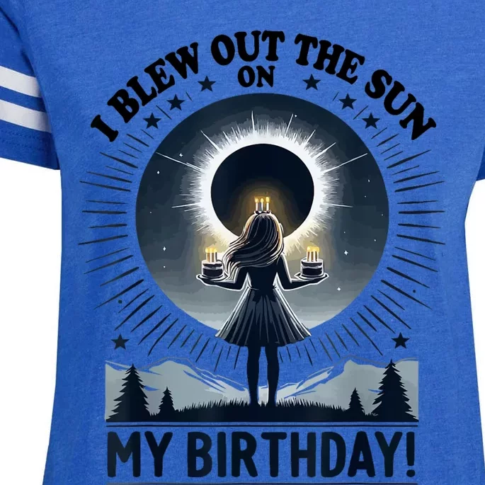 I Blew Out The Sun On My Birthday Total Solar Eclipse Retro Enza Ladies Jersey Football T-Shirt