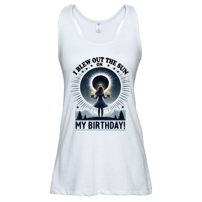 I Blew Out The Sun On My Birthday Total Solar Eclipse Retro Ladies Essential Flowy Tank