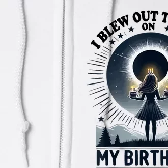 I Blew Out The Sun On My Birthday Total Solar Eclipse Retro Full Zip Hoodie