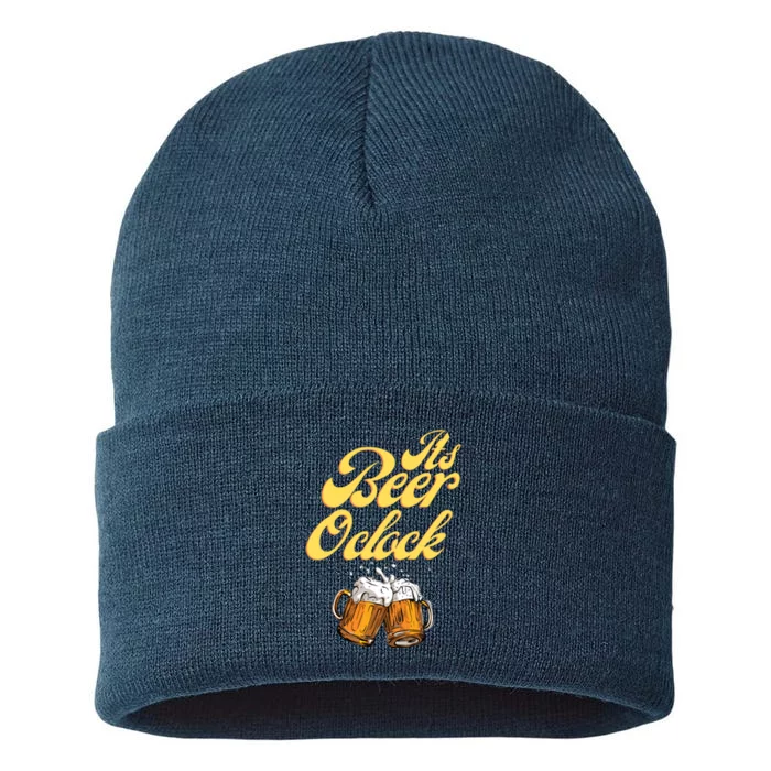 It's Beer O'clock Funny Beer Sustainable Knit Beanie