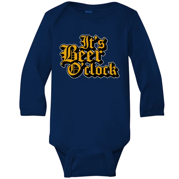 Its Beer O Clock Baby Long Sleeve Bodysuit