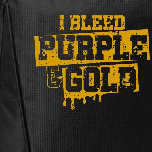 I Bleed Purple & Gold Game Day Group School Football Sports City Backpack