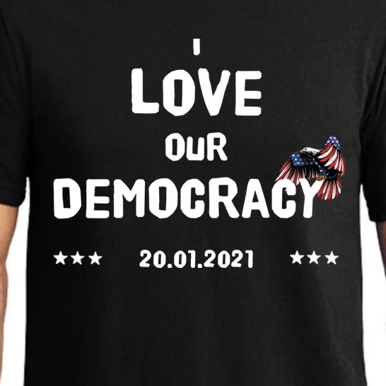 Inauguration Biden President I Love Our Democracy Usa Flag Great Gift Pajama Set