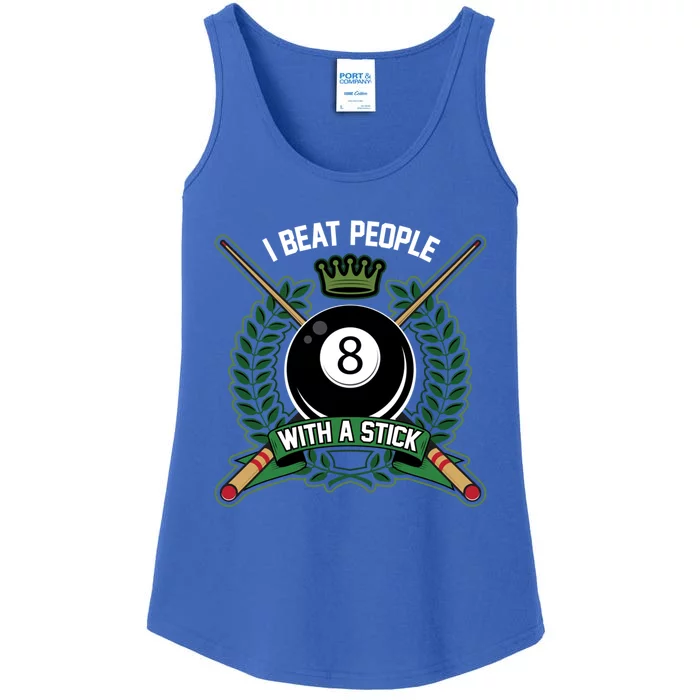 I Beat People With A Stick Pool Player Cue Billiards Gift Ladies Essential Tank