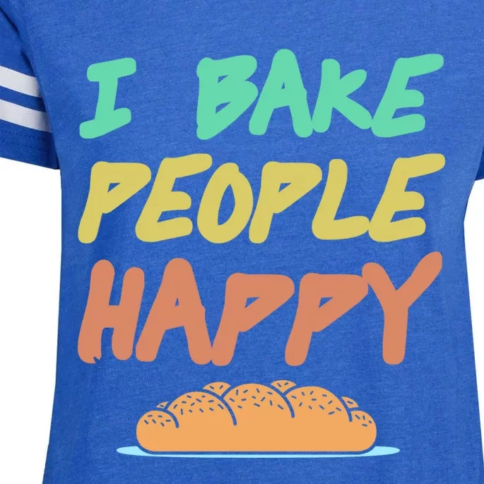 I Bake People Happy Retro Awesome Baking Design Present Gift Enza Ladies Jersey Football T-Shirt