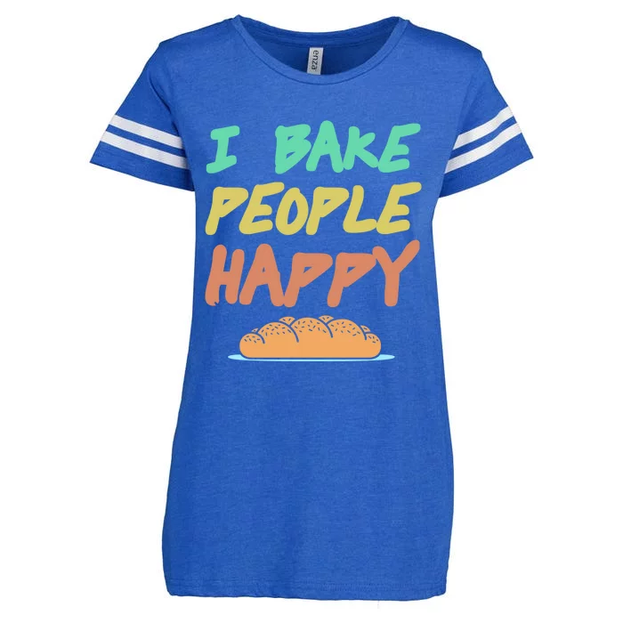 I Bake People Happy Retro Awesome Baking Design Present Gift Enza Ladies Jersey Football T-Shirt