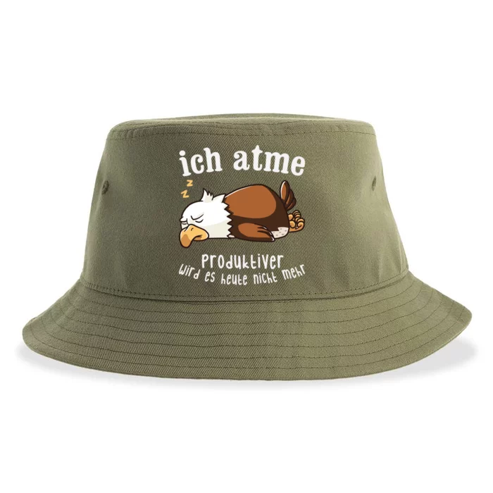 Ich Breathe Produktiv Will It Today Not More Eagle Eagle Gift Sustainable Bucket Hat